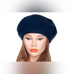 Betmar 100% Wool Beret in Navy Blue stylish and functional beret hat is a